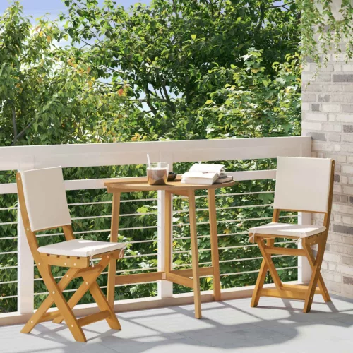  Kültéri bistro székek párnával 2 pcs Krémfehér 38 x 46 x 85 cm