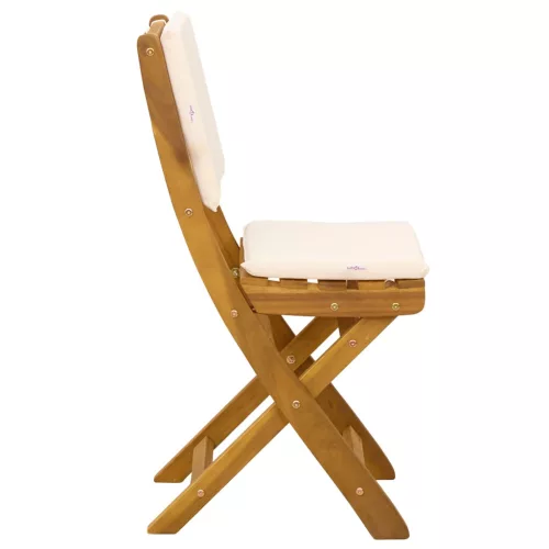  Kültéri bistro székek párnával 2 pcs Krémfehér 38 x 46 x 85 cm