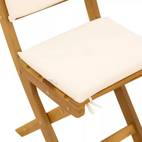  Kültéri bistro székek párnával 2 pcs Krémfehér 38 x 46 x 85 cm