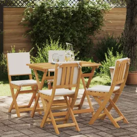    Kültéri bistro székek párnával 4 pcs Krémfehér 38 x 46 x 85 cm