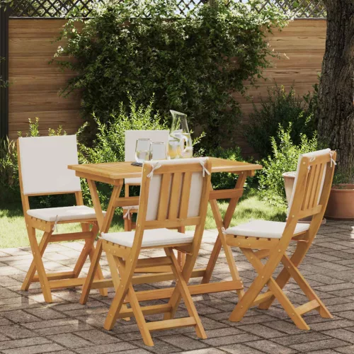  Kültéri bistro székek párnával 4 pcs Krémfehér 38 x 46 x 85 cm
