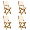  Kültéri bistro székek párnával 4 pcs Krémfehér 38 x 46 x 85 cm