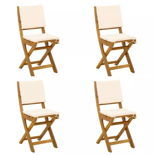  Kültéri bistro székek párnával 4 pcs Krémfehér 38 x 46 x 85 cm