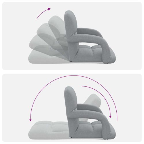  Állítható padló szék Világosszürke 58 x 62 x 58 cm Szövet