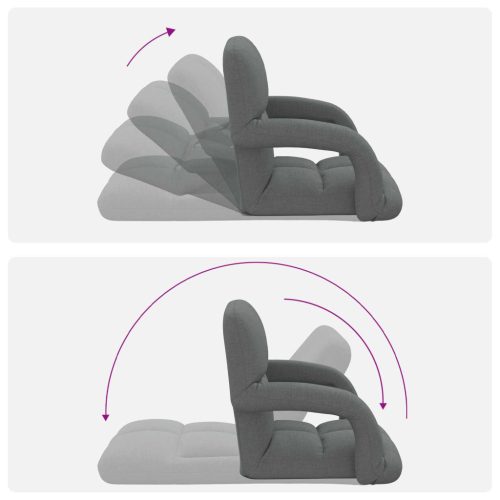  Állítható padló szék Sötétszürke 58 x 62 x 58 cm Szövet