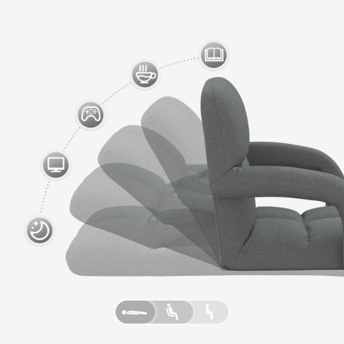  Állítható padló szék Sötétszürke 58 x 62 x 58 cm Szövet