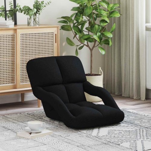  Állítható padló szék Fekete 58 x 62 x 58 cm Szövet