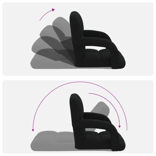  Állítható padló szék Fekete 58 x 62 x 58 cm Szövet