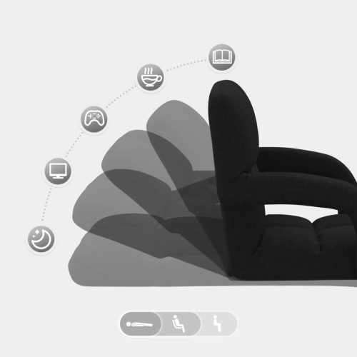  Állítható padló szék Fekete 58 x 62 x 58 cm Szövet