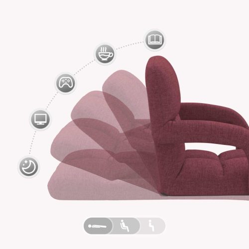  Állítható padló szék Bordó 58 x 62 x 58 cm Szövet