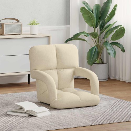  Állítható padló szék Krémszínű 58 x 62 x 58 cm Szövet