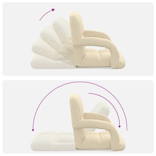  Állítható padló szék Krémszínű 58 x 62 x 58 cm Szövet