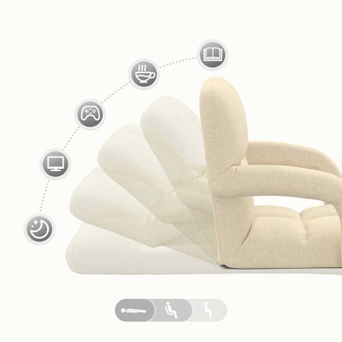  Állítható padló szék Krémszínű 58 x 62 x 58 cm Szövet