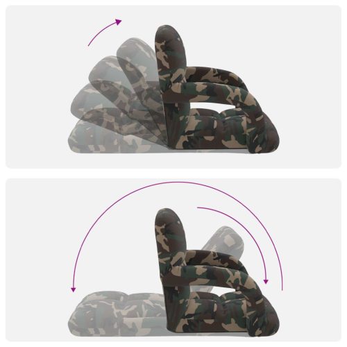  Állítható padló szék Katonai zöld 58 x 62 x 58 cm Szövet