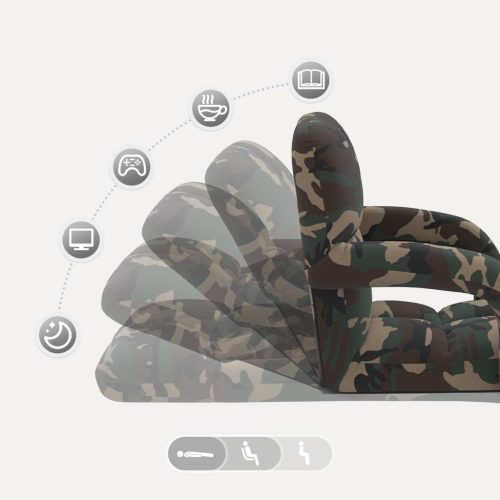  Állítható padló szék Katonai zöld 58 x 62 x 58 cm Szövet