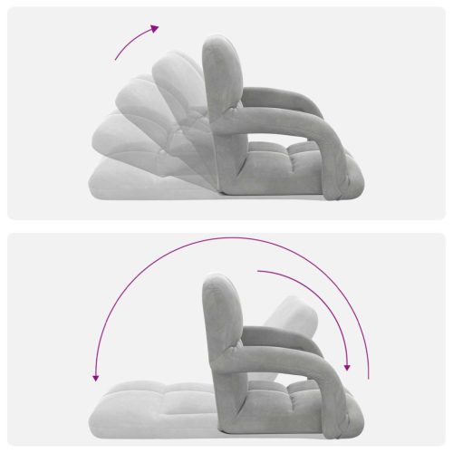  Padló szék Világosszürke 58 x 62 x 58 cm Bársony