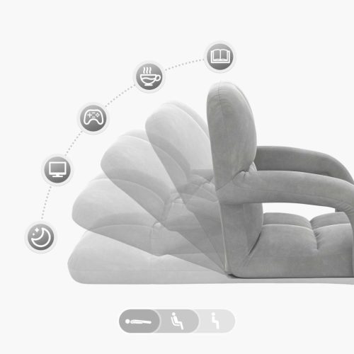  Padló szék Világosszürke 58 x 62 x 58 cm Bársony