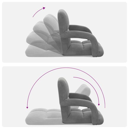  Padló szék Sötétszürke 58 x 62 x 58 cm Bársony