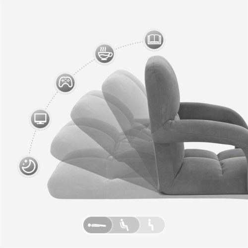  Padló szék Sötétszürke 58 x 62 x 58 cm Bársony