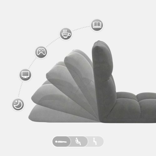  Padló szék Sötétszürke 50 x 61 x 57 cm Bársony