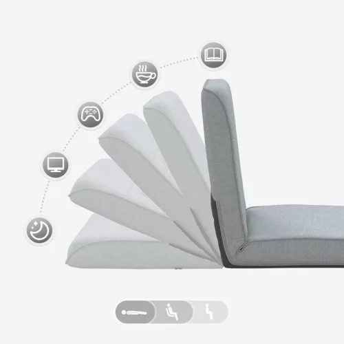  Padló szék Világosszürke 50 x 73 x 60 cm szövet