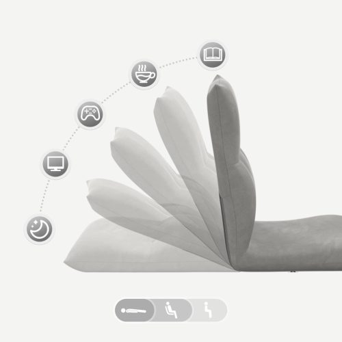  Padló szék Világosszürke 46 x 50 x 61 cm Bársony