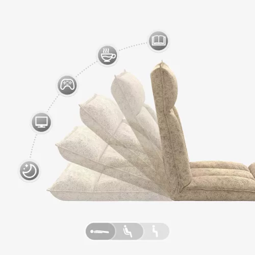  Padló szék Világosszürke 55 x 61 x 70 cm szövet