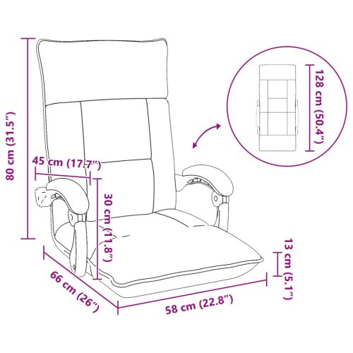  Padló szék Tópszínű 66 x 66 x 80 cm szövet