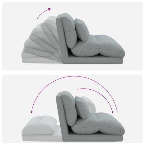  Padló szék Világosszürke 110 x 82 x 55 cm szövet