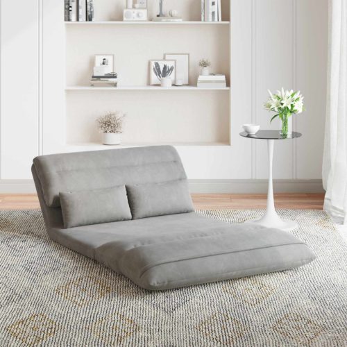  Padló szék Világosszürke 110 x 82 x 55 cm Bársony