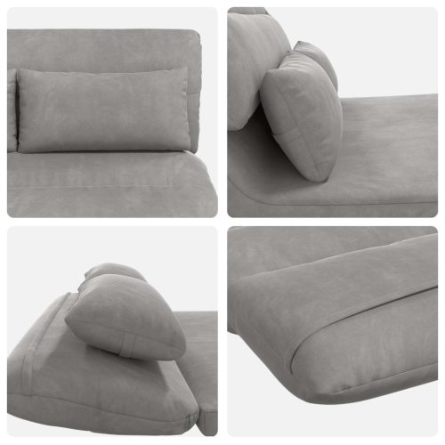  Padló szék Világosszürke 110 x 82 x 55 cm Bársony