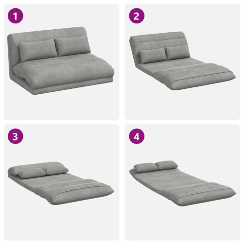  Padló szék Világosszürke 110 x 82 x 55 cm Bársony