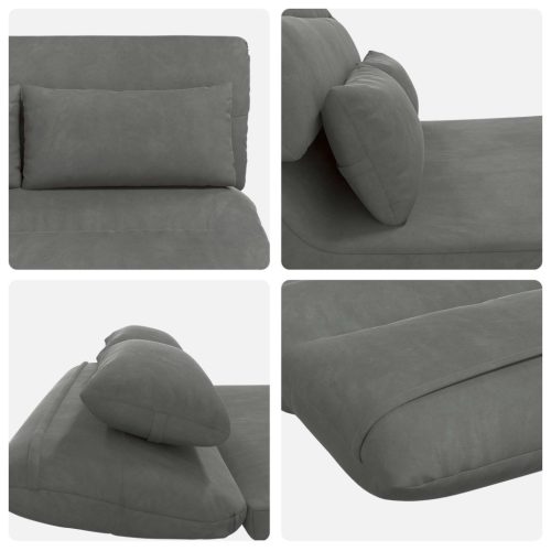  Padló szék Sötétszürke 110 x 82 x 55 cm Bársony