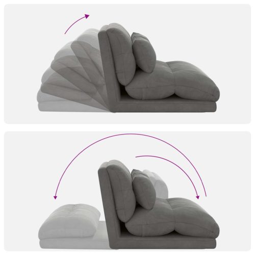  Padló szék Sötétszürke 110 x 82 x 55 cm Bársony