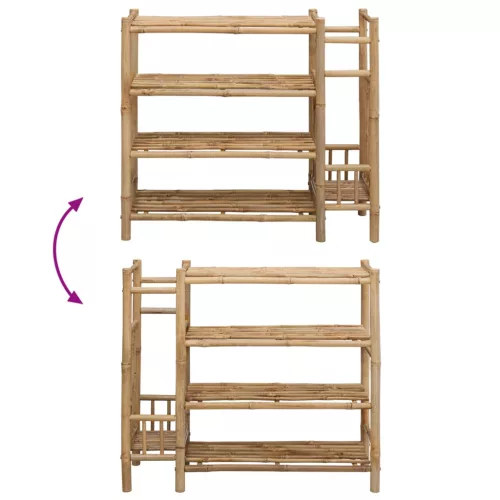  Cipőtartó polcokkal Természetes 88 x 27 x 80 cm Bambusz