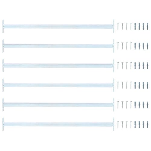  Állítható ablakbiztonsági rúd 6 pcs Ezüst Acél