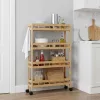  Konyhai Kocsi Kerekekkel Természetes 60 x 18 x 97 cm Bambusz