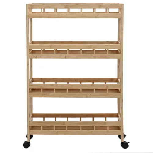  Konyhai Kocsi Kerekekkel Természetes 60 x 18 x 97 cm Bambusz