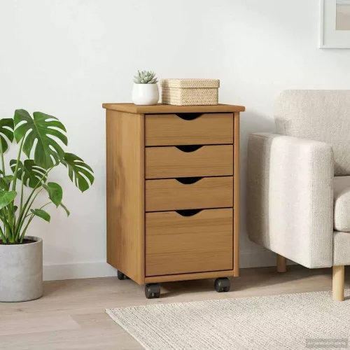  Görgős szekrény MOSS Mézes Barna 34 x 39 x 56 cm Tömör fenyő