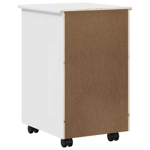  Görgős szekrény kerékkel Fehér 34 x 39 x 56 cm Tömör fenyőfa