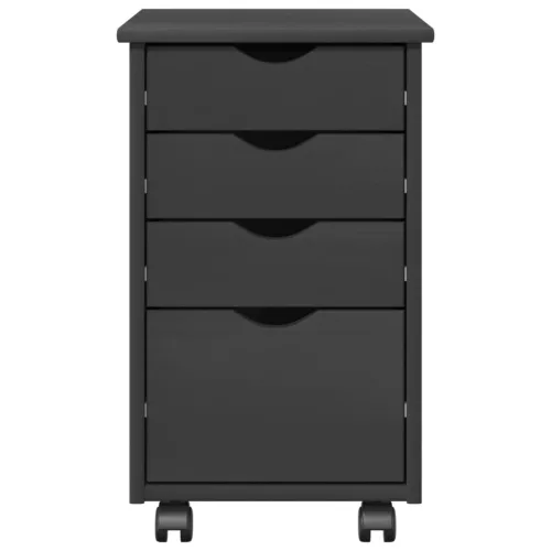  Görgős szekrény kerékkel Szürke 34 x 39 x 56 cm Tömör fenyőfa