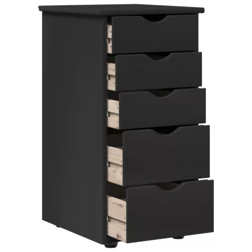  Cabinet Fekete 34 x 39 x 61,5 cm Tömör fenyőfa