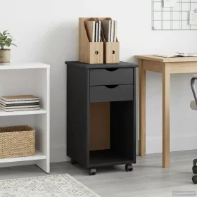    Görgős szekrény kerékkel Szürke 34 x 39 x 65,5 cm Tömör fenyő