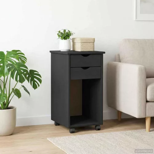  Görgős szekrény kerékkel Szürke 34 x 39 x 65,5 cm Tömör fenyő