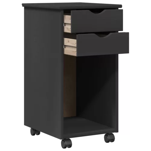  Görgős szekrény kerékkel Szürke 34 x 39 x 65,5 cm Tömör fenyő