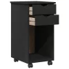  Görgős szekrény kerékkel Fekete 34 x 39 x 65,5 cm Tömör fenyő