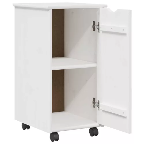  Görgős szekrény kerékkel Fehér 34 x 39 x 65,5 cm Tömör fenyőfa