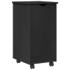  Görgős szekrény kerékkel Fekete 34 x 39 x 65,5 cm Tömör fenyőfa