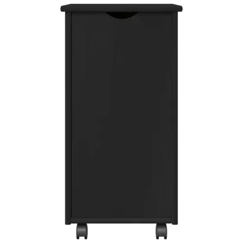  Görgős szekrény kerékkel Fekete 34 x 39 x 65,5 cm Tömör fenyőfa