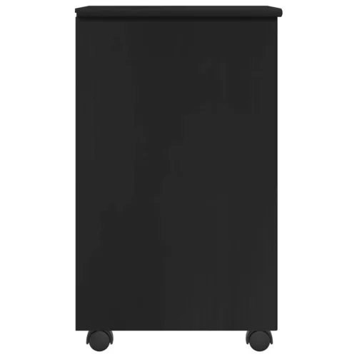  Görgős szekrény kerékkel Fekete 34 x 39 x 65,5 cm Tömör fenyőfa